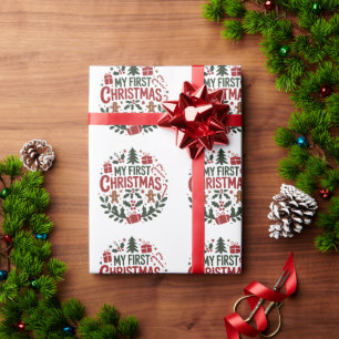 Min första jul 1:a jul Familj Matchande Baby Presentpapper