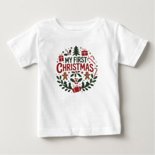 Min första jul 1:a julen familjen matchande baby t shirt