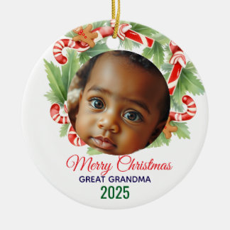 Min första jul 2025: Personlig Photo Julgransprydnad Keramik