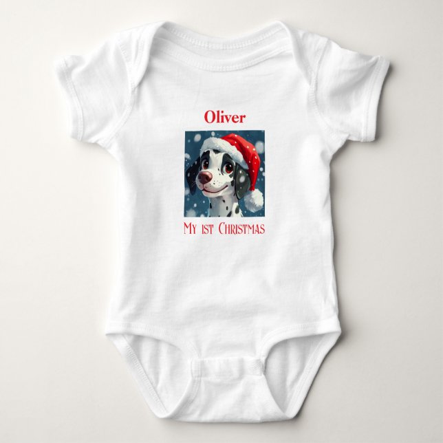Min första jul, Anpassad gåva från Baby till Julaf T Shirt (Framsida)
