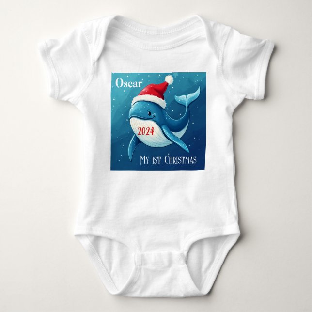Min första jul, Anpassad gåva från Baby till Julaf T Shirt (Framsida)