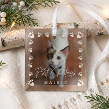 Min första jul anpassad kattfoto klofotavtryck