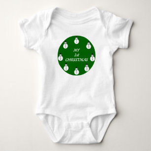 Min första jul-Anpassningsbar Snögubbe Baby T-shirt