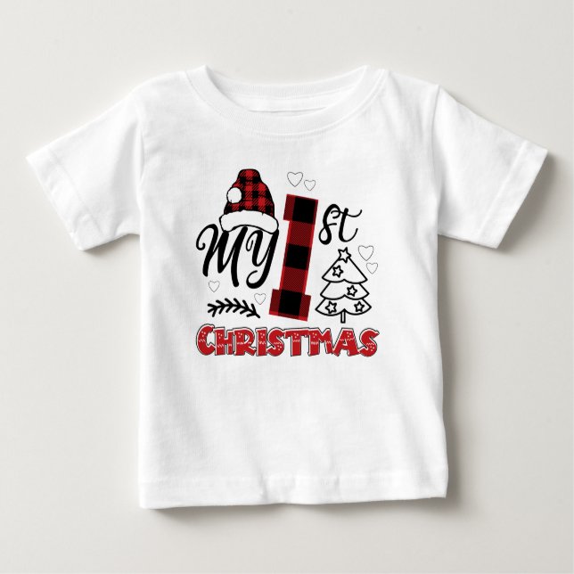 Min första jul baby 1:a Julafton T Shirt (Framsida)