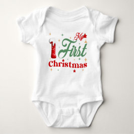 Min första jul baby body t shirt