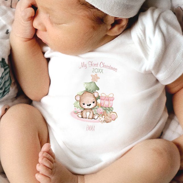 Min första jul Baby Bodykostym | ANPASSNINGSBAR T Shirt (Skapare uppladdad)