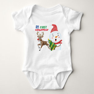 Min första jul Baby Bodykostym T Shirt