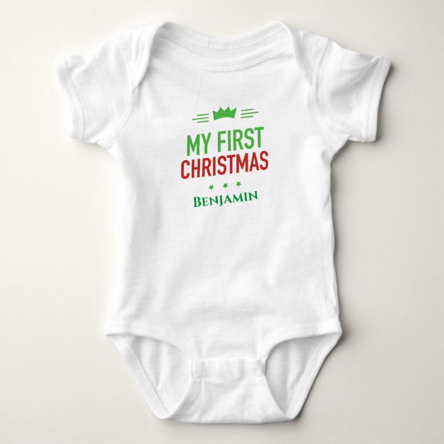 Min Första Jul Baby Bodysuit T Shirt (Framsida)