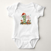 Min första jul baby bodysuit