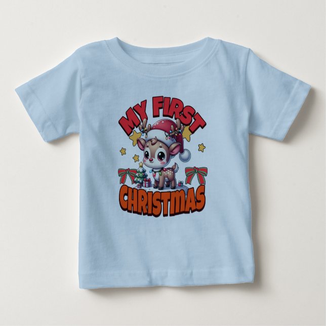 Min första jul - Baby Fawn Delight T Shirt (Framsida)