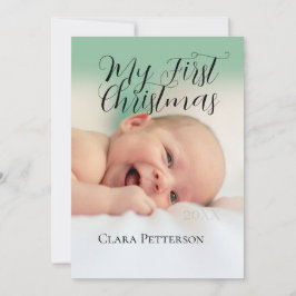Min första jul baby foto namn år modern julkort
