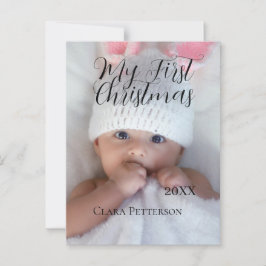Min första jul baby foto namn år modern vykort