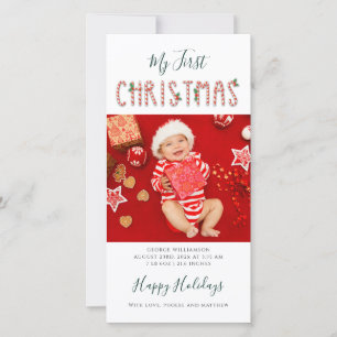 Min första jul baby fotokollage julkort