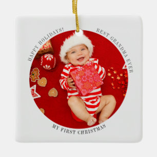 Min första jul, Baby, fotopapper Grandma Helgdag Julgransprydnad Keramik