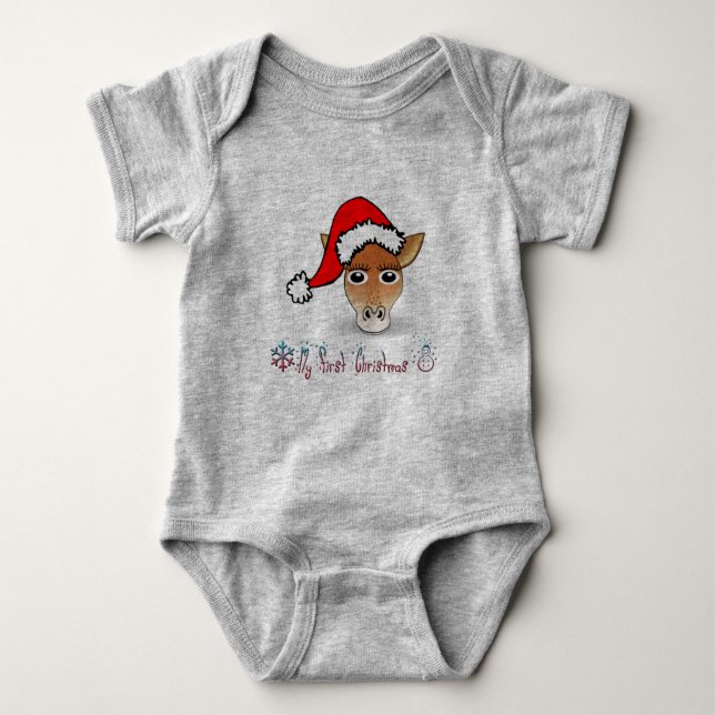 Min första jul Baby Giraffe T Shirt (Framsida)