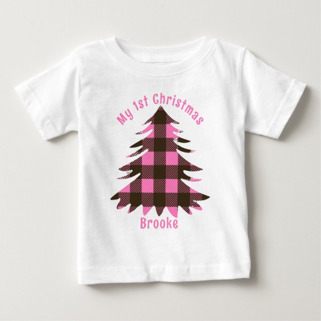 Min första jul baby Namn T Shirt (Framsida)