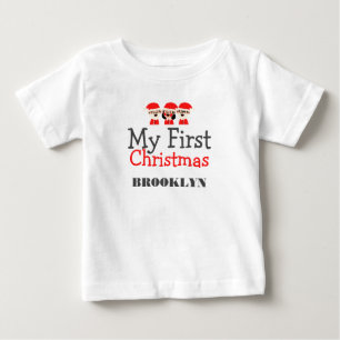 Min första jul Baby Personlig Namn T Shirt