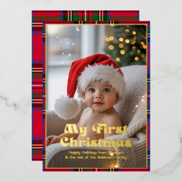 Min första jul Baby Photo Tartan Play