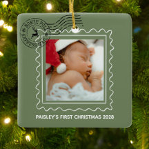 Min första jul baby poststämpel foto
