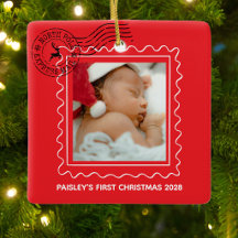 Min första jul baby poststämpel foto