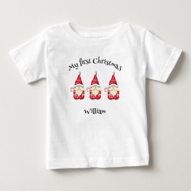 Min första jul Baby Top. T Shirt (Framsida)