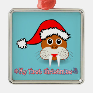 Min första jul Baby Walrus Julgransprydnad Metall
