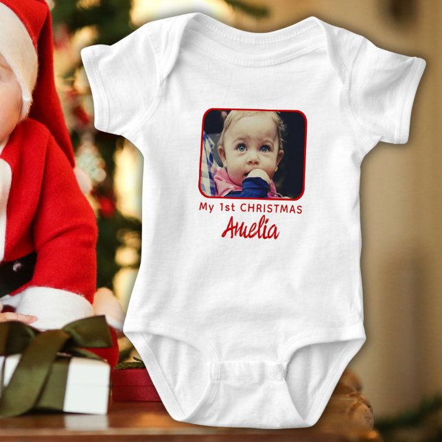 Min första jul Babys första foto T Shirt (Skapare uppladdad)