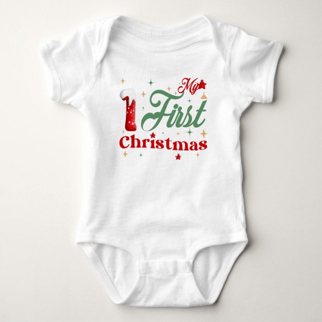 Min första jul babyströja t shirt (Framsida)
