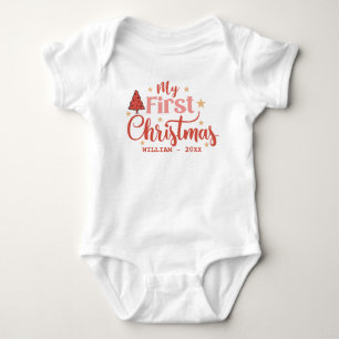 Min första jul Bebis 1:a jul anpassat namn  T Shirt
