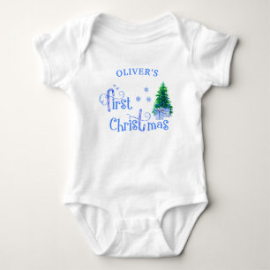 Min första jul Blå julgran och presenter T Shirt