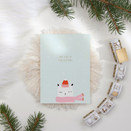 Min första jul ・ Cute Minimalist Polar Beary Julkort