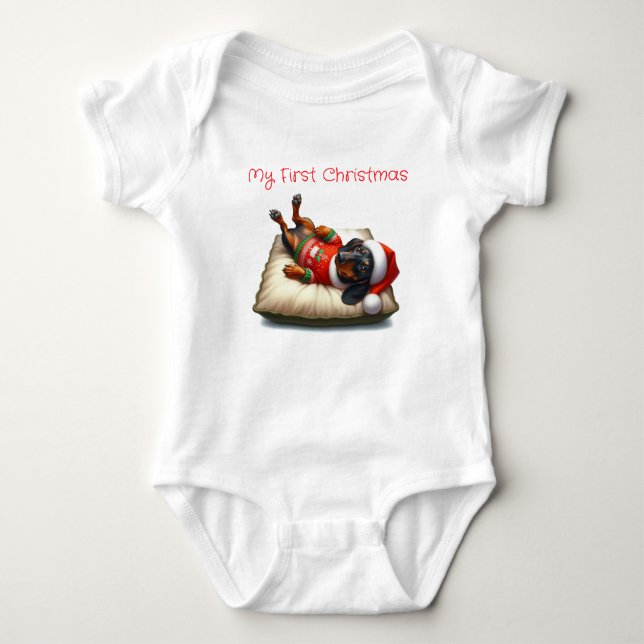 Min första jul-Dachshund T Shirt (Framsida)