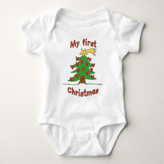 Min första jul (den lyckliga träddesignen) tee