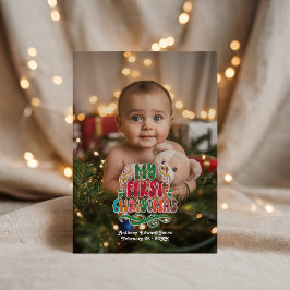 "Min första jul" fotokollage Julkort