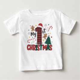 Min första jul gingerbread candy cane t shirt