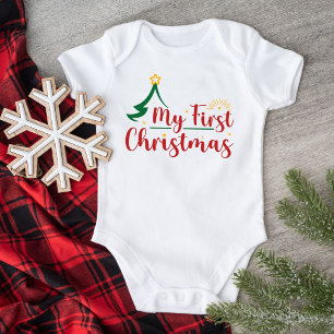 Min första jul Grön julgran Vit T Shirt
