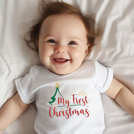 Min första jul-Grönt Träd T Shirt