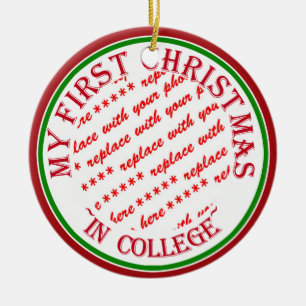 Min första jul i College Photo Ram Julgransprydnad Keramik