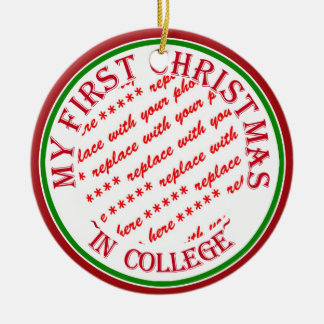 Min första jul i College Photo Ram Julgransprydnad Keramik