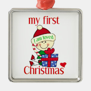 Min första jul jag är förtjust i julgransprydnad metall