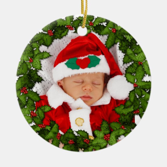 Min första jul julgransprydnad keramik (Framsidan)