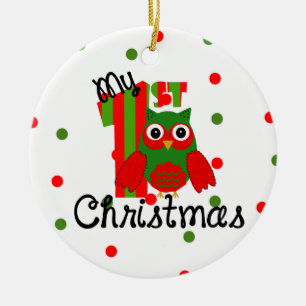 Min första jul julgransprydnad keramik