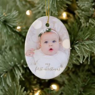 Min första jul julgransprydnad keramik