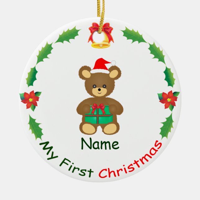 Min första jul julgransprydnad keramik (Framsidan)