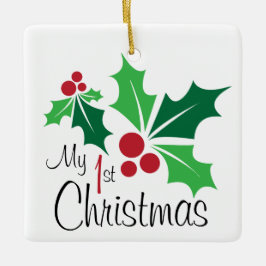 Min första jul julgransprydnad keramik
