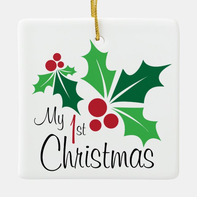 Min första jul julgransprydnad keramik (Framsida)