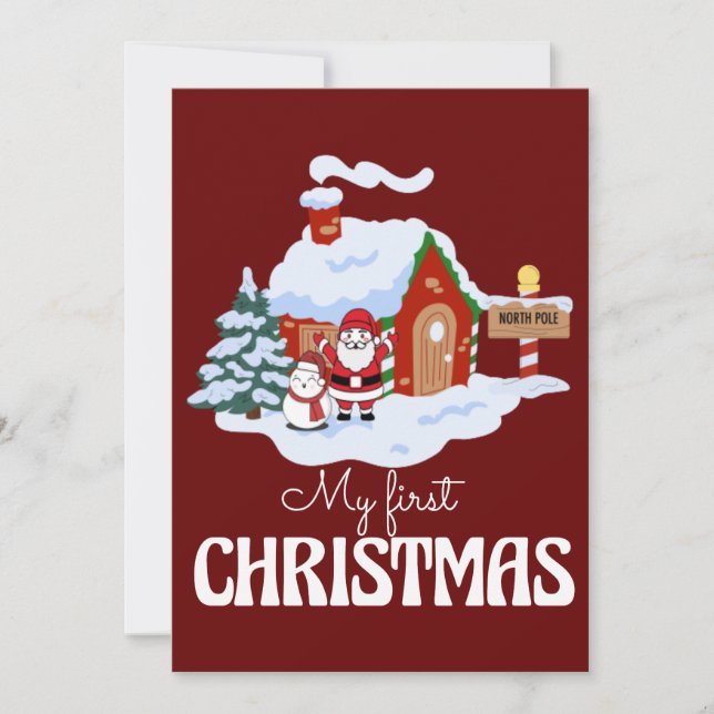 Min första jul  julkort (Framsida)