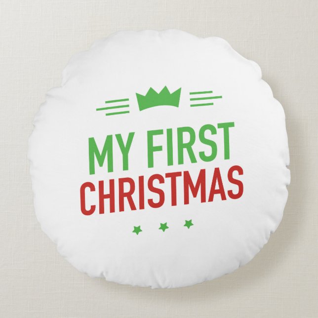 Min första jul kastkudde rund kudde (Framsidan)
