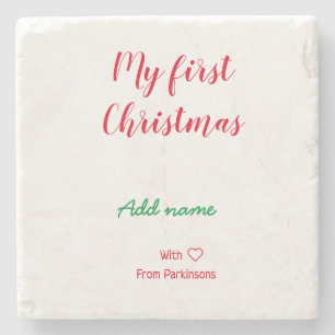 Min första jul, lägg till familjen namn namn med k stenunderlägg