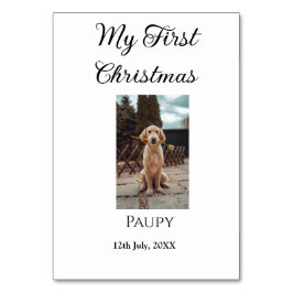 Min första jul lägga till husdjur namn hund katt å bordsnummer